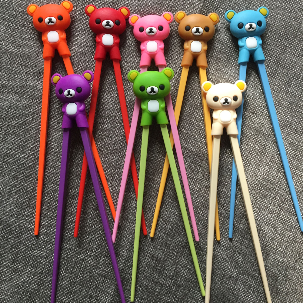 1 Paio Multi Colore del Fumetto del Panda Learning Bacchette Bambini Bambini Chopstick Come Lingua Straniera fgyhty