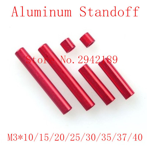 10pcs/lot m3*5/6/8/10/15/20/25/30/35/37/40/45/50 red  aluminum round standoff spacer long nut ► Photo 1/1