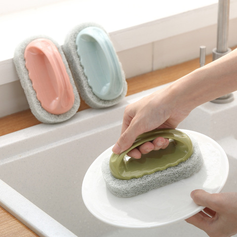 Clean Brush Sponge Bathroom Handy Magic Sponge Eraser Bath Brush Tiles Brush Wash Pot  Accessories Kitchen Cleaning Brush 1PC ► Photo 1/6