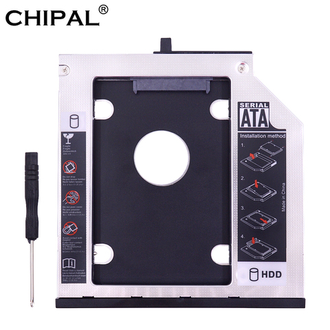 CHIPAL Aluminum SATA 3.0 2nd 9.5mm HDD Caddy for 2.5