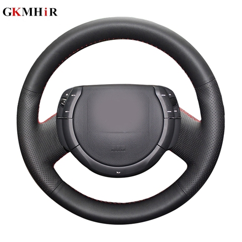Hand-stitched Black Artificial Leather Steering Cover Black Car Steering Wheel Cover for Citroen Triumph Old C4 C-quatre ► Photo 1/6