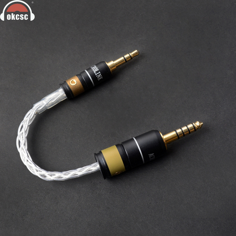 OKCSC Professional 4.4mm Balanced cable 3.5mm Plug 8 Cores Single Silver Plated Audio Cable For Sony NW-WM1Z ► Photo 1/6