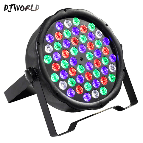 Djworld LED Flat Par 54x3W RGB Color Lighting Strobe DMX For Atmosphere of Disco DJ Music Party Club Dance Floor Bar Darkening ► Photo 1/6