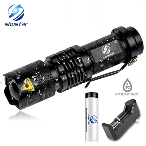 Mini LED Flashlight Waterproof LED Torch Adjustable Focus Flash Light Lamp use 14500 and 18650 battery For adventure, camping ► Photo 1/6