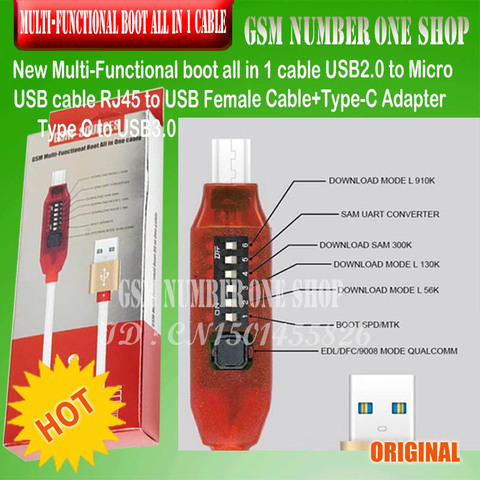 Micro USB RJ45 Multifunction boot all in 1 cable for Qualcomm EDL/DFC/9008 Mode support fast charge MTK/SPD  box octopus box ► Photo 1/5