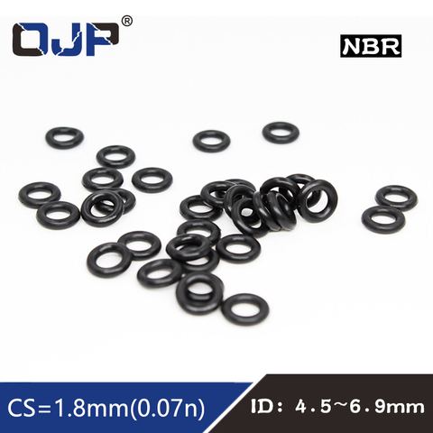50PCS/lot Rubber Ring NBR Sealing O-Ring 1.8mm Thickness ID4.5/4.87/5/5.3/5.5/6/6.3/6.7/6.9mm Nitrile O Ring Seal Gasket Washer ► Photo 1/6