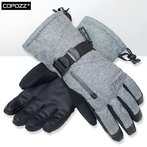 COPOZZ Unisex -30 Degree Snowboard Mittens Touchscreen Ski Gloves Snowmobile Motor Winter Skiing Waterproof Thermal Snow Gloves ► Photo 1/6