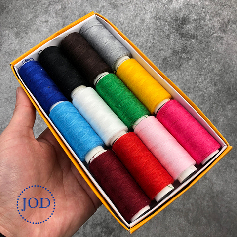 JOD 12PCS Color Polyester Sewing Thread Sewing Machine Line Sewing Thread on Cone Small Spool of Household Hand Stitching DIY @ ► Photo 1/6