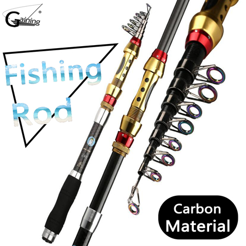 1.8m-3.6m Carbon Fiber Telescopic Fishing Rod Portable Spinning Rod Pole Travel Sea Boat Rock Fishing Rod ► Photo 1/6