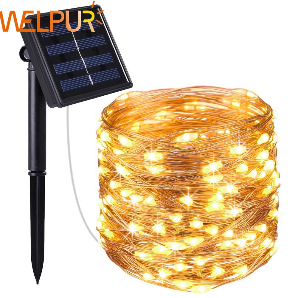 LEDs Solar Power Fairy Lights Holiday Lighting New Year Xmas Party String Lamp 
