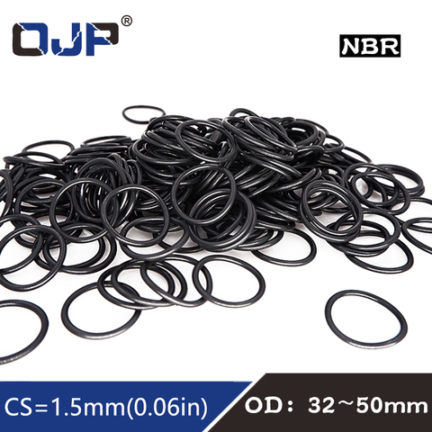 20PC/lot Rubber Ring Balck NBR Sealing O Ring CS1.5mm OD32/33/34/35/36/38/40/42/45/48/50mm O-Ring Seal Gasket Oil Ring Washer ► Photo 1/6