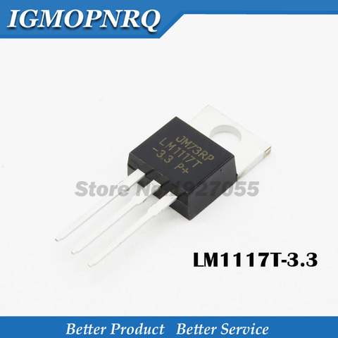 10PCS LM1117T-3.3 TO220 LM1117-3.3 LM1117T 3.3V LM1117 TO-220 Voltage regulator low 3.3 V  step-down IC IC chip ► Photo 1/1