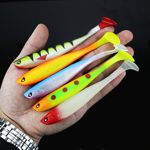 1PCS Rainbow Soft Bait 12cm/10g Artificial Soft Lures Baits Fishing Lure leurre shad Plastic PVC Bait T Tail Wobblers ► Photo 1/6