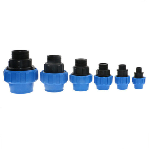 1pc HDPE Compression Male Adapter Plastic PP Coupler Coupling Irrigation Pipe Quick Connector Fitting Flexible Joint ► Photo 1/6