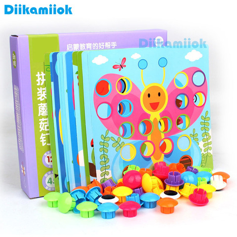 New Style Mushroom Nail New Puzzle Toy Jigsaw Board Geometric Shape Button Puzzles Baby Early Educational Toys For Children ► Photo 1/1