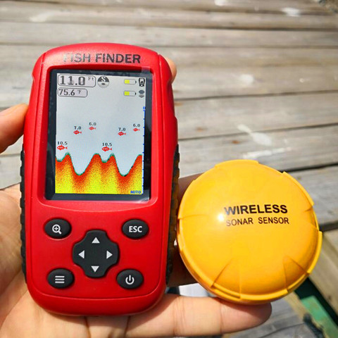 echo sounder FFW718 upgraded rechargeble and color Wireless Portable Fish Finder 40M/120FT Sonar Depth Alarm Ocean River Lake ► Photo 1/1