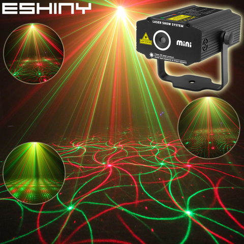 ESHINY Mini 4in1 Pattern Effect R&G Audio Star Whirlwind Laser Projector Stage Disco DJ Club Bar KTV Family Party Light Show P14 ► Photo 1/6