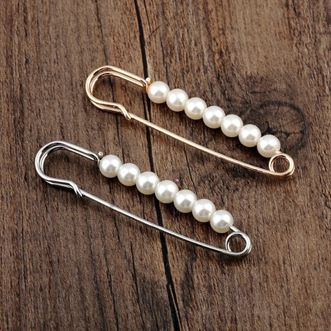 Korean Simple Simulated Pearl Brooches for Women Accessories Big