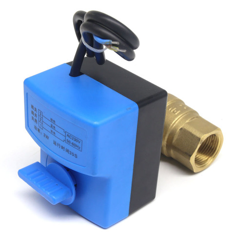 AC220V 2 way 3 wires electric actuator brass ball valve,Cold&hot water vapor/heat gas brass motorized ball valve ► Photo 1/5