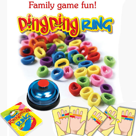 Funny Challenge Ring Ding Toy Family Party  Games Great Practical Gadgets For 2-6 players with 24 picture cards 60 Hair  1 Bell ► Photo 1/6