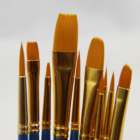 10PCS/lot High Quality Kids Watercolor Gouache Painting Pen Nylon Hair Wooden Handle Brush Multi Function Pen ► Photo 1/6