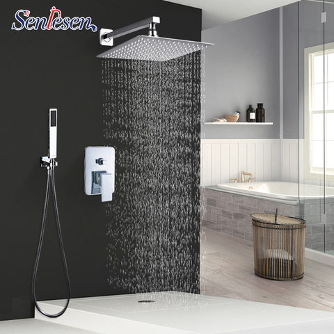 Warehouse Clean Bathroom Shower Faucet Set Rainfall Concealed Chrome Shower System Bathtub Shower Mixer Faucet Tap ► Photo 1/5