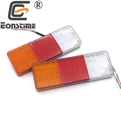 Eonstime 2pcs 12V/24V 75 LED Car Truck Tail Light Warning Lights Rear Lamps Waterproof Tailights Rear Parts Trailer Truck Light ► Photo 1/6