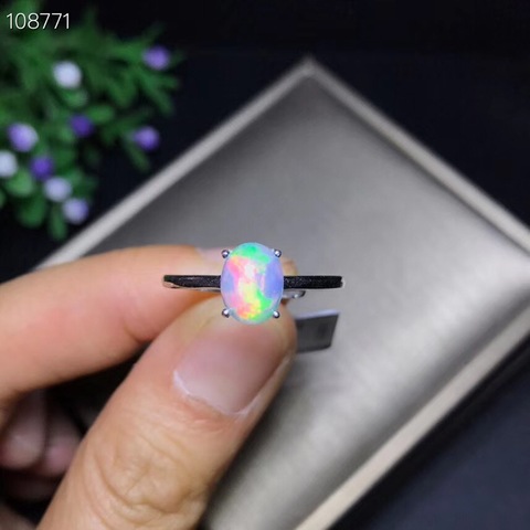 Shop new products, recommended by the owner Natural opal woman rings change fire color mysterious  925 silver adjustable size ► Photo 1/5