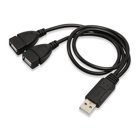 Universal USB 2.0 Male To Dual USB Female Jack Splitter 2 Port USB Hub Data Cable Adapter Cord For Laptop Computer ► Photo 1/5