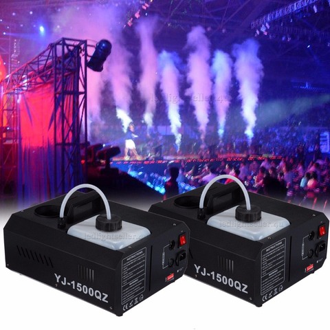 2pcs 1500W Low Fog Smoke Machine Fogger Up DJ Party Remote controller DMX controller 220V Stage Lighting ► Photo 1/6