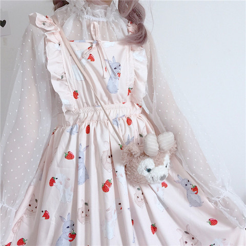 Summer Student Small Fresh Cute Strap Dress Female Cute Korean Harajuku Cloth For Women Women's Dresses Japan Kawaii Ulzzang ► Photo 1/1