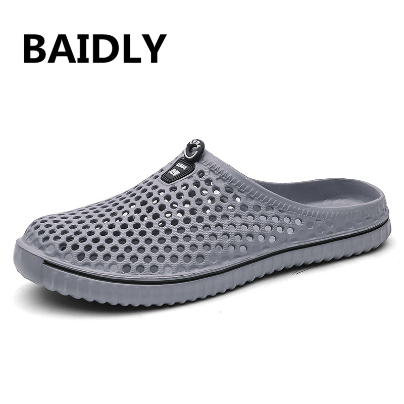 Slippers For Men Black White Breathable Home Slippers Outdoor Fashion  Garden Shoes Clogs Couple Water Shoes Women Slippers - Men's Slippers -  AliExpress