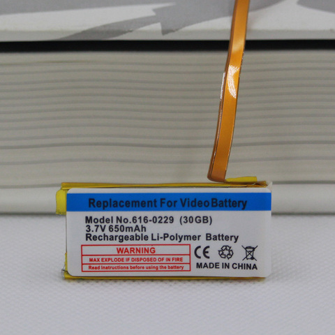 650mAh Replacement Battery for ipod classic gen 6th 7th 80GB 120GB Thin 160GB for ipod 5/5.5 gen 30 gb 616-0229 battery +tools ► Photo 1/6