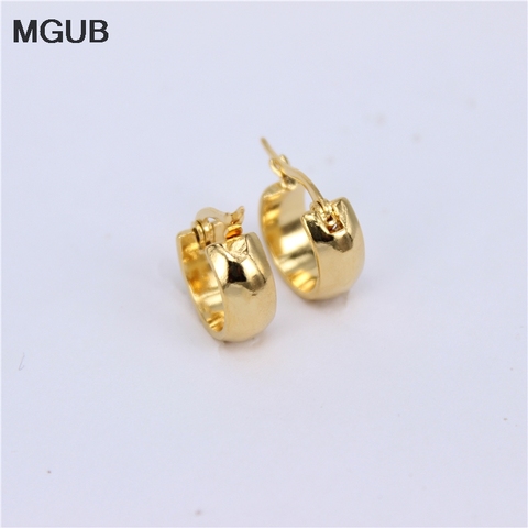 MGUB Small 15mm glossy earrings stainless steel gold color popular cute men and women comfortable personal accessories LH374 ► Photo 1/6