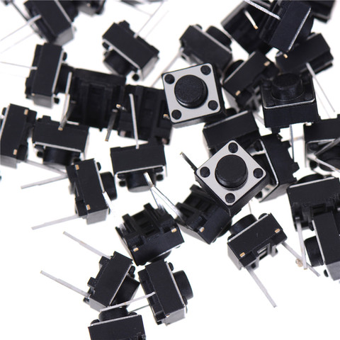 100pcs/lot Mini Micro Momentary Tactile Push Button Switch 2 pins 6*6*5 mm ON/OFF keys button DIP 6x6x5mm ► Photo 1/6