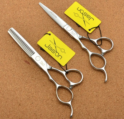 317# 6'' Left Hand Brand Jason Factory Price Hairdressing Scissors 440C Barbers Cutting Scissors Thinning Shears Hair Scissors ► Photo 1/6