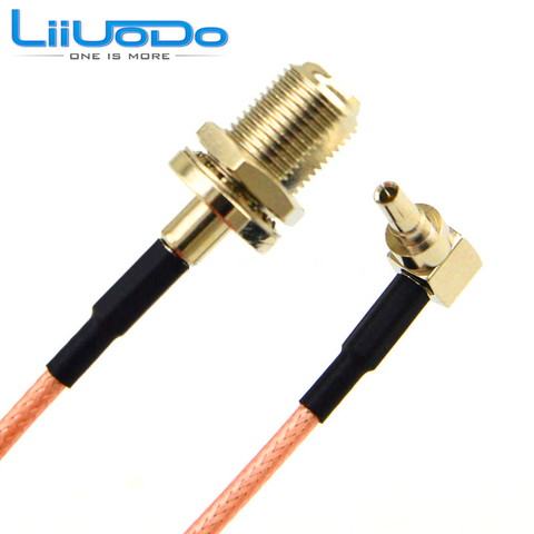 10 Pieces RF Connector F to CRC9 Cable F Female to CRC9 Rightangle RG316 RG174 Pigtail Cable 15cm ► Photo 1/6
