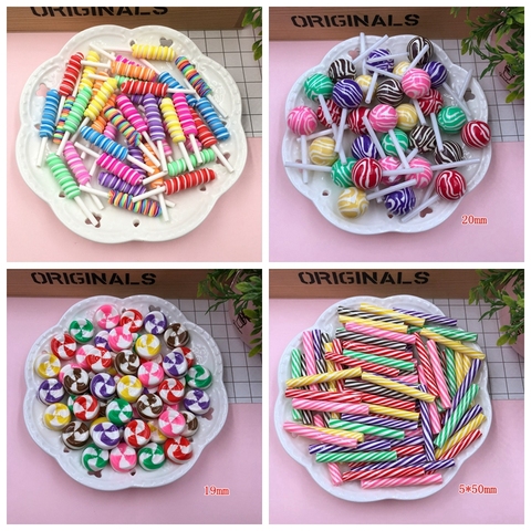 Newest Hot kawaii Miniature Clay Swirl Lollipop, Round Lollipop, Clay Candy for Crafts Making, Scrapbooking DIY ► Photo 1/6