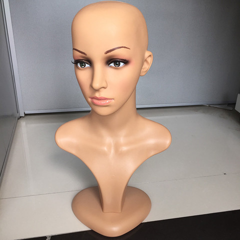 PE Bald Mannequin Head for Wigs Making Cosmetology Manikin Head