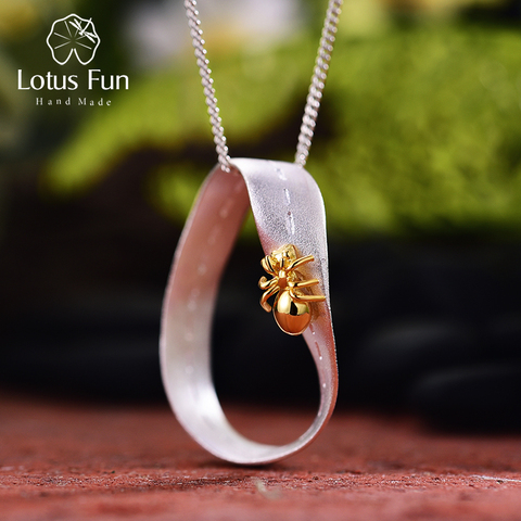 Lotus Fun Real 925 Sterling Silver Handmade Fine Jewelry Creative Hardworking Ant Design Pendant without Necklace for Women Gift ► Photo 1/6