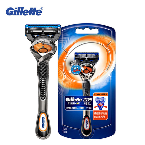 Safety Manual Razor Gillette Fusion Shaving Razors Proglide Flexball Brand 1 Holder 1 Blade Washable Beard Shaver Blades For Men ► Photo 1/6