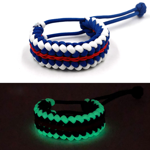 Adjustable Survival Emergency Glow in the Dark 550 Paracord Bracelet Parachute Cord Bracelet Camping Hiking DIY Hand-made ► Photo 1/6