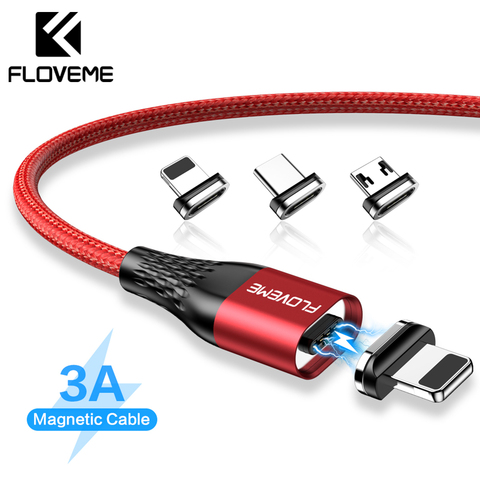 FLOVEME Magnetic USB Cable For iPhone Micro USB Type C 3A Fast Charging Cable For Samsung Xiaomi Huawei USB C Charger Cable Cabo ► Photo 1/6