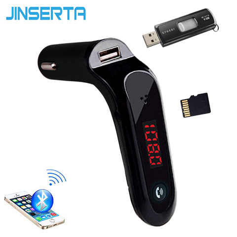 JINSERTA 4-in-1 Hands Free Wireless Bluetooth FM Transmitter AUX Modulator Car Kit MP3 Player SD USB TF LCD Car Accessories ► Photo 1/6