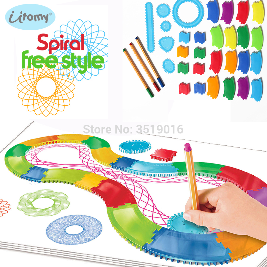 22Pcs Spirograph Drawing Toys Interlocking Gears Wheels Painting Child  Creative Educational Learning Toy Drawing Accessories - AliExpress