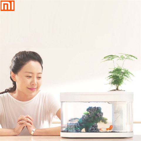 Xiaomi Geometry Fish Tank Aquaponics Ecosystem Small Water Garden Ecological Fish Tank Aquarium Transparent Aquarium ► Photo 1/6