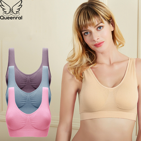 Queenral 3PCS/lot Plus Size Bras For Women Seamless Bra With Pads
