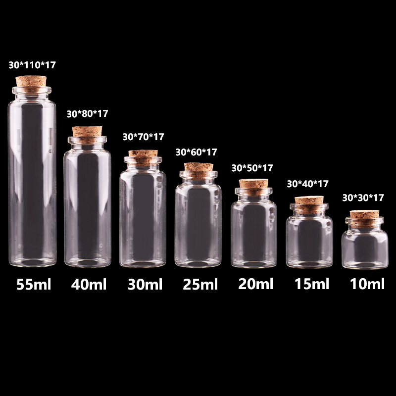 Buy 24PCS 10ml/15ml/20ml/30ml/40ml/50ml/60ml Glass Bottles Stopper