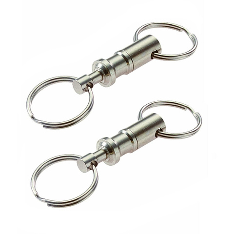 2PCS Removable Keyring Quick Release Keychain Steel Chrome Plated Pull-Apart Key Rings Dual Detachable Key Ring Snap Lock Holder ► Photo 1/6