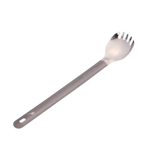 TOAKS Ultralight Titanium Spoon Long Handle Spork with Polished Bowl 215mm ► Photo 1/5